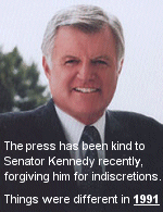 Time Magazine was definitely not trying to get on Senator Ted Kennedy's good side when they published ''The Trouble with Teddy'' in their April 29, 1991 issue.